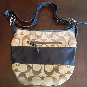 Coach blue and brown bag